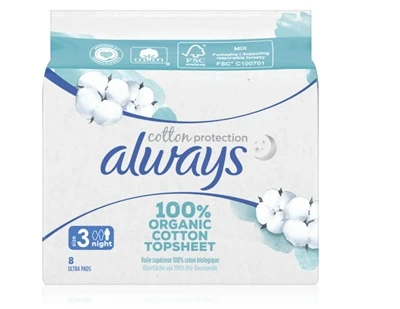 ALWAYS ABSORBANTE 8BUC NIGHT ORGANIC COTTON